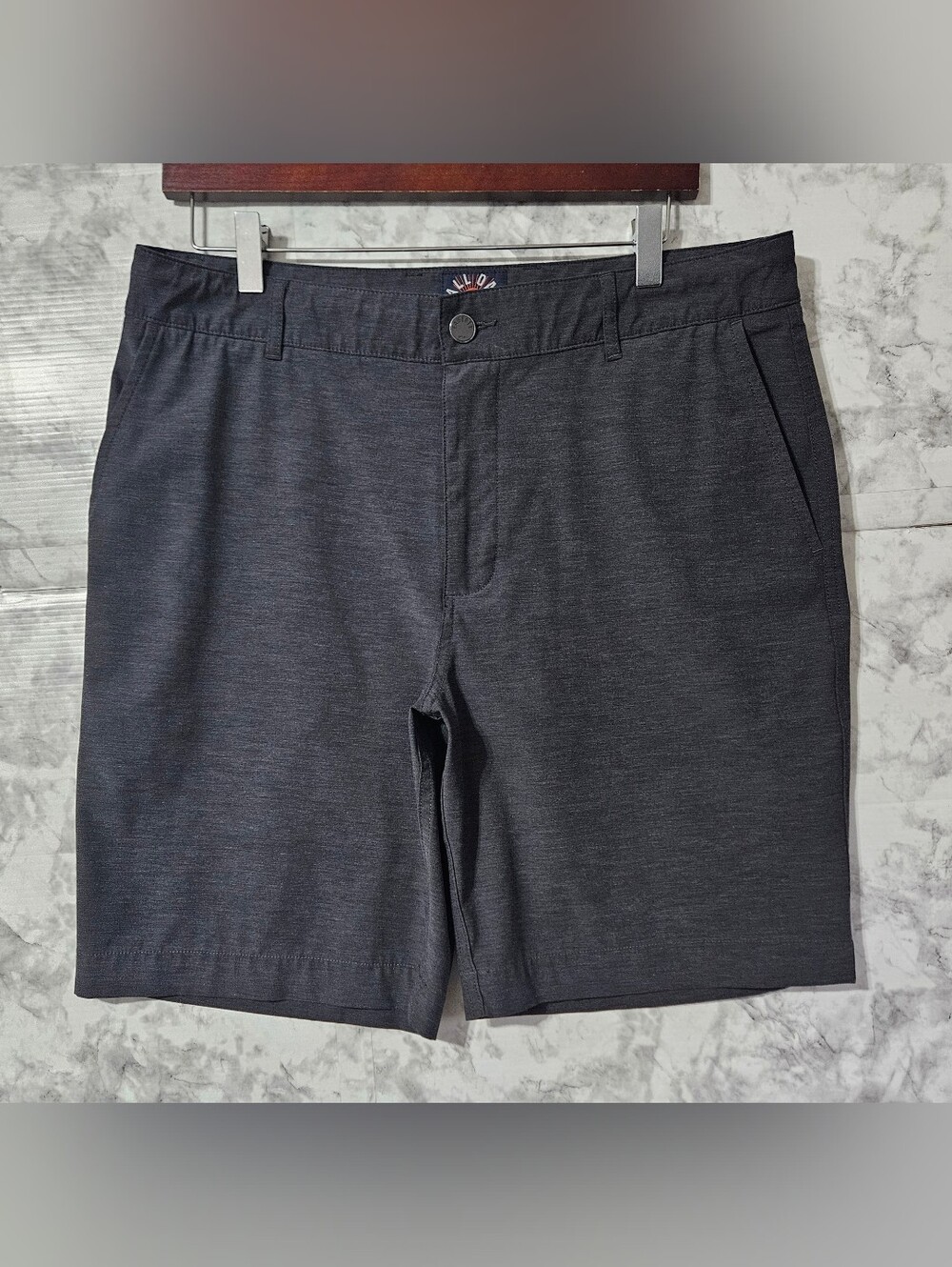 Faherty All Day 8" Shorts Charcoal Melange Coastal Beach Performance Size 34